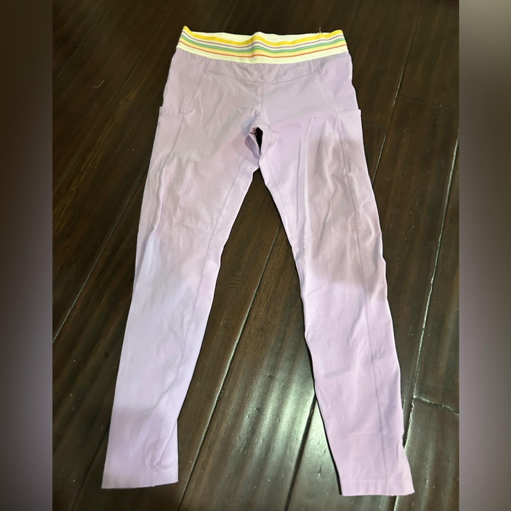 Marine Layer Purple Leggings Rainbow Waistband Activewear Large - Picture 4 of 7